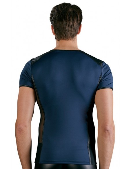 Granatowy top z wycięciem Men's Shirt S - Koszule, koszulki, podkoszulki - 2