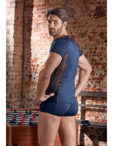 Granatowy top z wycięciem Men's Shirt S - Koszule, koszulki, podkoszulki - 4