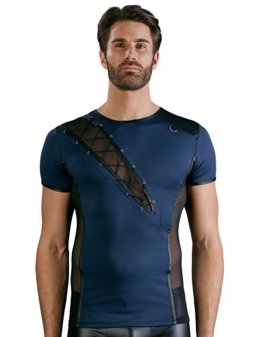 Granatowy top z wycięciem Men's Shirt S - Koszule, koszulki, podkoszulki - 5