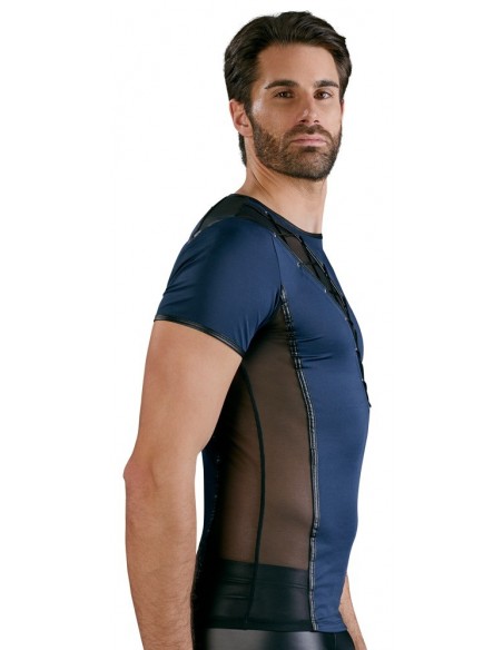 Granatowy top z wycięciem Men's Shirt S - Koszule, koszulki, podkoszulki - 7