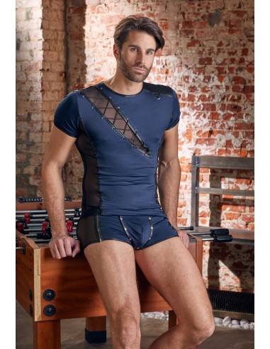 Granatowy top z wycięciem Men's Shirt S - Koszule, koszulki, podkoszulki - 8