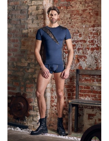 Granatowy top z wycięciem Men's Shirt S - Koszule, koszulki, podkoszulki - 9