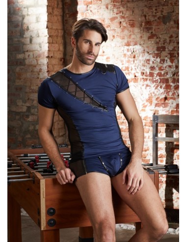 Granatowy top z wycięciem Men's Shirt S - Koszule, koszulki, podkoszulki - 10