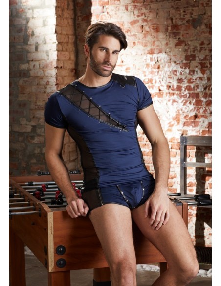 Granatowy top z wycięciem Men's Shirt S - Koszule, koszulki, podkoszulki - 10