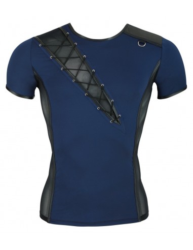 Granatowy top z wycięciem Men's Shirt S - Koszule, koszulki, podkoszulki - 12