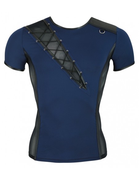 Granatowy top z wycięciem Men's Shirt S - Koszule, koszulki, podkoszulki - 12