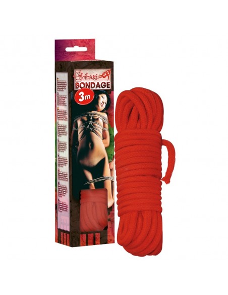 Lina BDSM Red Rope 3 m - Liny, sznury BDSM - 3
