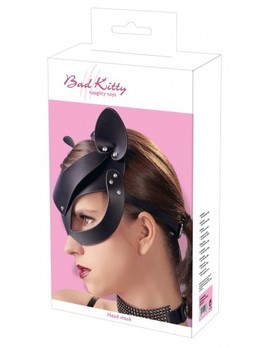 Maska BDSM Bad Kitty Cat Mask Rhinestones - Maski i kaptury - 7