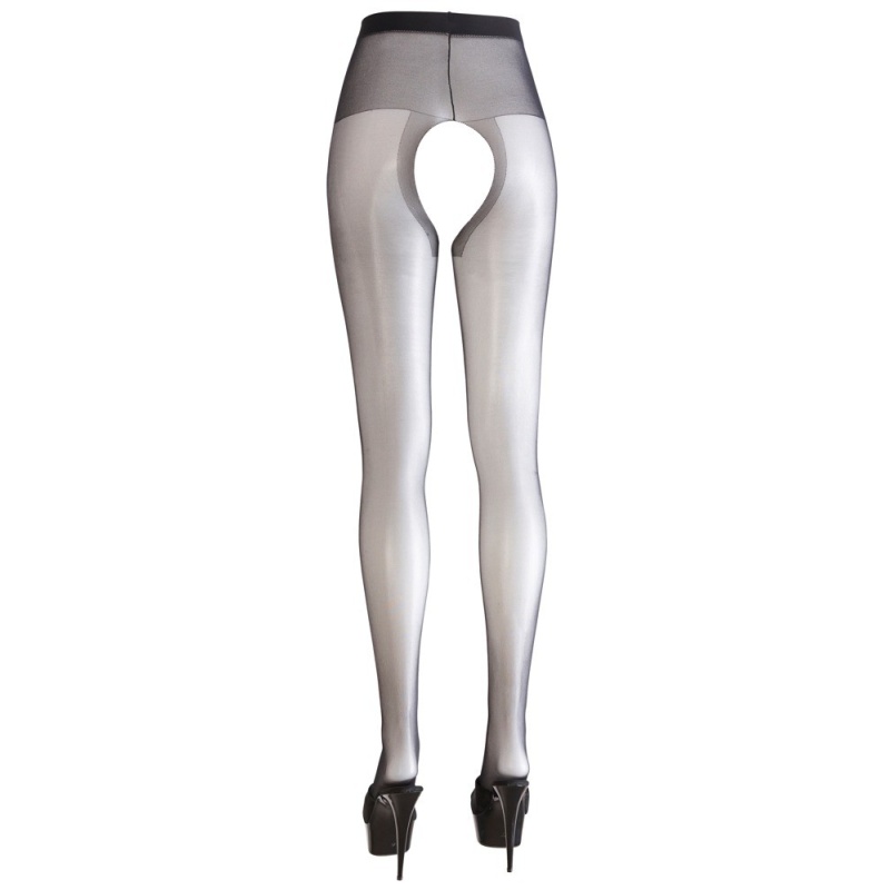 Rajstopy z dziurką Crotchless Tights black 5 - 3