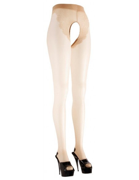 Cieliste rajstopy z wycięciem Tights Skin-coloured 1 - Rajstopy - 3