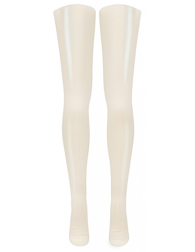 Pończochy Latex Stockings white L/XL - Pończochy - 4