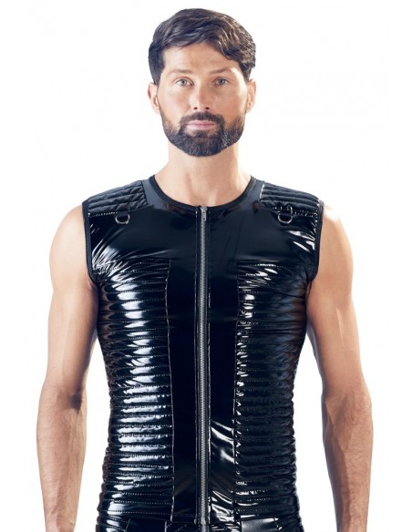 Top bez ramion świecący Vinyl Shirt men Biker S - Koszule, koszulki, podkoszulki - 2