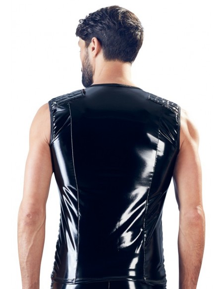 Top bez ramion świecący Vinyl Shirt men Biker S - Koszule, koszulki, podkoszulki - 5