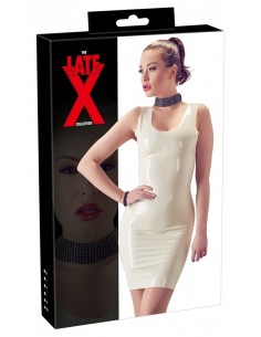 Biała opinająca sukienka Latex Mini Dress S - Wetlook, Vinyl, Datex, Latex - 1