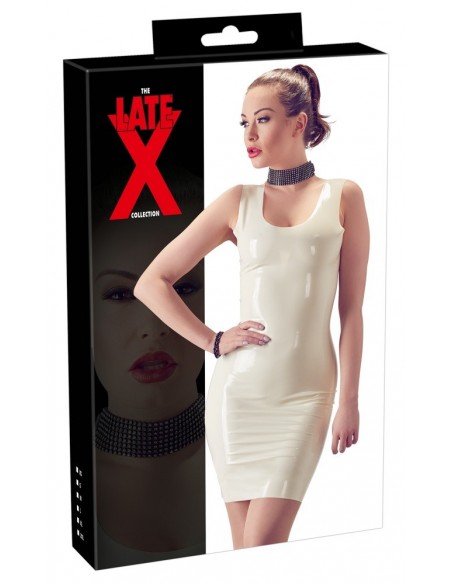 Biała opinająca sukienka Latex Mini Dress L - Wetlook, Vinyl, Datex, Latex - 1