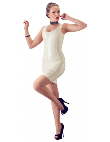 Biała opinająca sukienka Latex Mini Dress XXL - Wetlook, Vinyl, Datex, Latex - 3