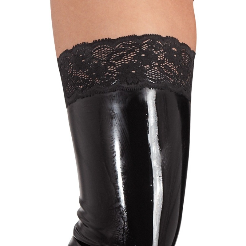 Pończochy erotyczne Latex Stockings Lace M - 4