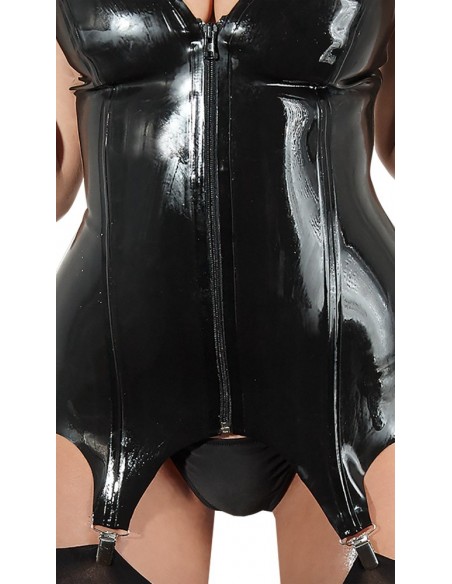 Body Latex Basque black XS - Wetlook, Vinyl, Datex, Latex - 5