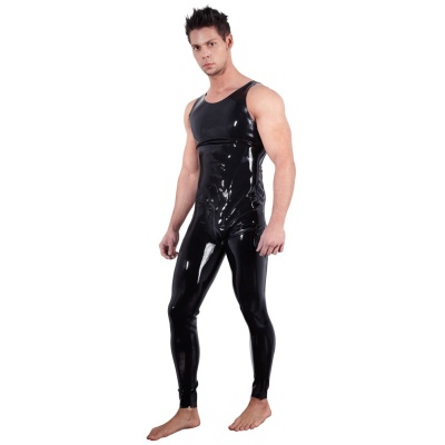 Gorący kostium Men's Latex Jumpsuit - 1 2
