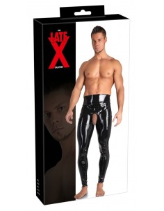 Leginsy z otworem na penisa Men's Latex Leggings S - Spodnie, spodenki, spódnice - 1