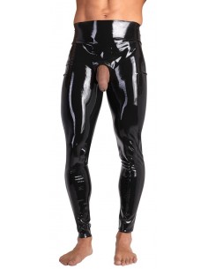Leginsy z otworem na penisa Men's Latex Leggings S - Spodnie, spodenki, spódnice - 1 2