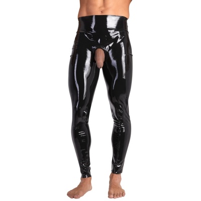 Leginsy z otworem na penisa Men's Latex Leggings - 1 2
