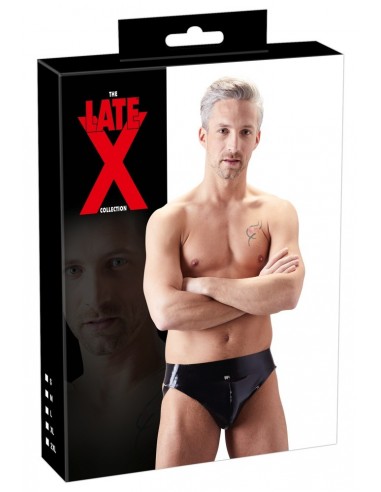 Klasyczne slipy z odkrytym tyłem Men's Latex Jockstrap M - Stringi, slipy - 1