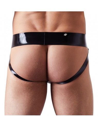 Klasyczne slipy z odkrytym tyłem Men's Latex Jockstrap XL - Stringi, slipy - 4