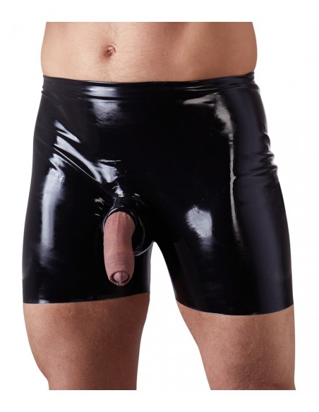 Spodenki z otworem na penisa Latex Men's Shorts L - Spodnie, spodenki, spódnice - 2