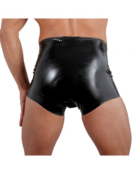 Czarne obcisłe Latex Diaper black S - Bokserki - 4