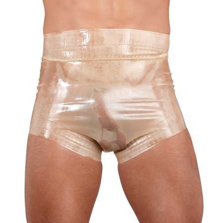 Białe prześwitujące Latex Diaper Briefs - 2