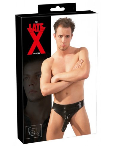 Slipy Strapon Latex Men's Briefs black M/L - Stringi, slipy - 1