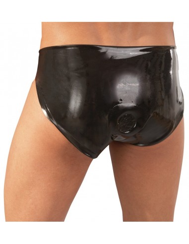 Slipy Strapon Latex Men's Briefs black M/L - Stringi, slipy - 4