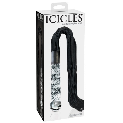 Pejcz szklany z dildo Icicles No. 38, ręcznie dmuchany, 63 cm - 1