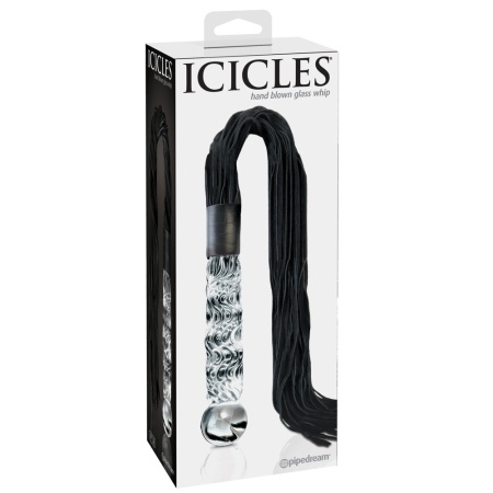 Pejcz szklany z dildo Icicles No. 38, ręcznie dmuchany, 63 cm - 1