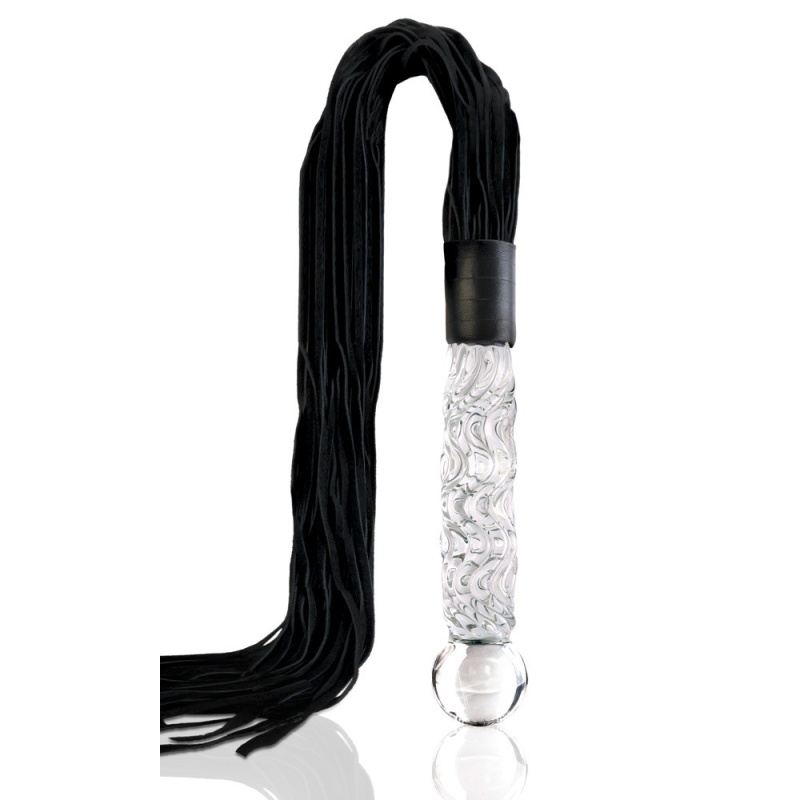Pejcz szklany z dildo Icicles No. 38, ręcznie dmuchany, 63 cm - 2