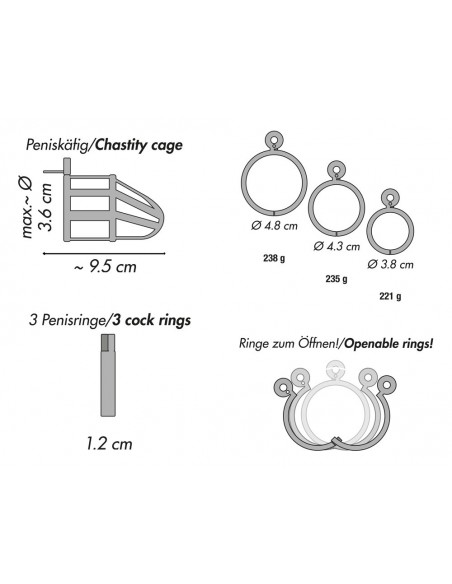 Klatka na penisa Chastity Cage Stainless Steel - Klatki na penisa - 10