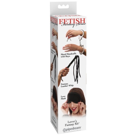 Zestaw BDSM Lover's Fantasy Kit – Kajdanki z Dźwignią Bezpieczeństwa i Flogger, 29,5 cm - 1