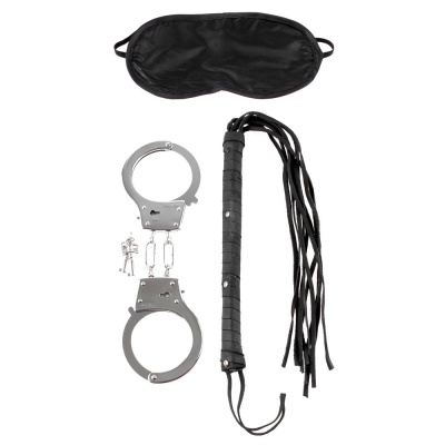 Zestaw BDSM Lover's Fantasy Kit – Kajdanki z Dźwignią Bezpieczeństwa i Flogger, 29,5 cm - 1 2