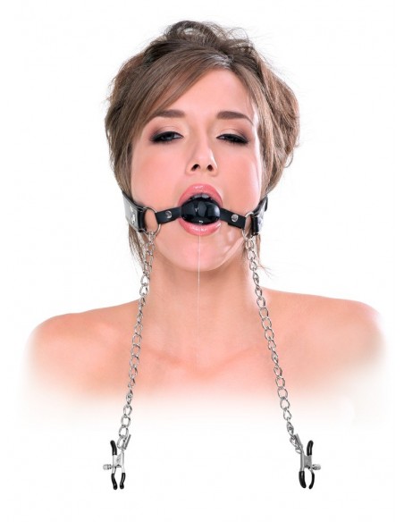 Knebel BDSM Ffe Deluxe Ball Gag And Nipple - Kneble do ust - 4