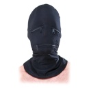 Maska fetyszowa FFS Zipper Face Hood Black – elastyczny kaptur onesize z zamkami błyskawicznymi nad oczami i ustami - 2