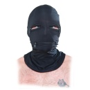 Maska fetyszowa FFS Zipper Face Hood Black – elastyczny kaptur onesize z zamkami błyskawicznymi nad oczami i ustami - 3