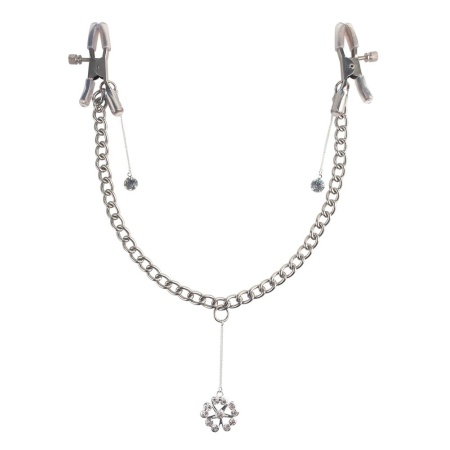 Zaciski na sutki Crystal Nipple Clamps – regulacja nacisku, metal i akryl, waga 27 g - 2