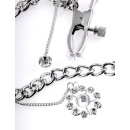 Zaciski na sutki Crystal Nipple Clamps – regulacja nacisku, metal i akryl, waga 27 g - 3