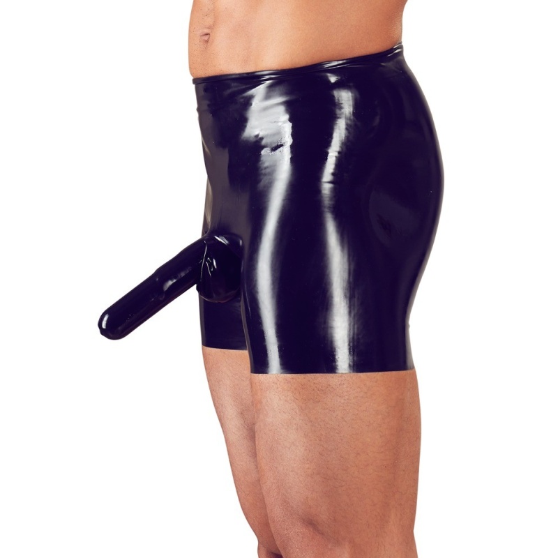 Bokserki ze straponem Men's Latex Briefs black - 2