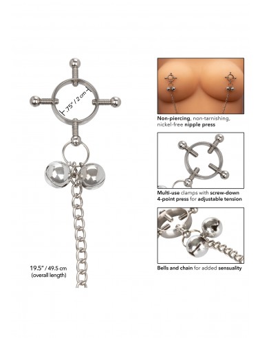 Klipsy na sutki 4-Point Nipple Press W Bells - Klamry i klipsy na sutki - 5