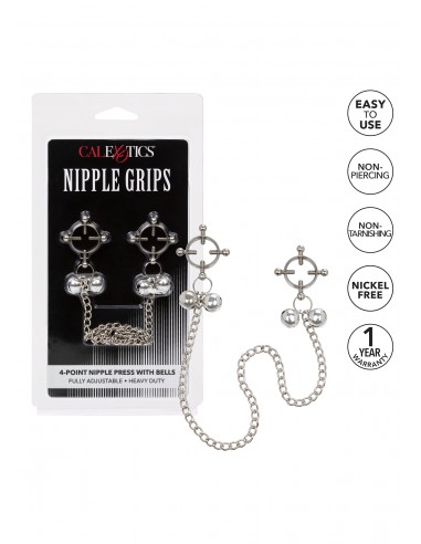 Klipsy na sutki 4-Point Nipple Press W Bells - Klamry i klipsy na sutki - 6