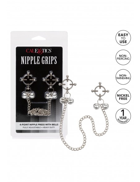 Klipsy na sutki 4-Point Nipple Press W Bells - Klamry i klipsy na sutki - 6
