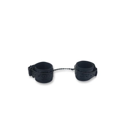 Mankiety na Kostkę Black - Regulowane Pasy z Klamrą i Łańcuchem 25,5 cm, Obwód do 39,5 cm - 1