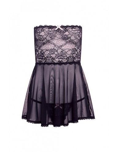 BARELY BARE MESH / LACE BABY DOLL BLACK - Sukienki, spódnice, spodnie - 4